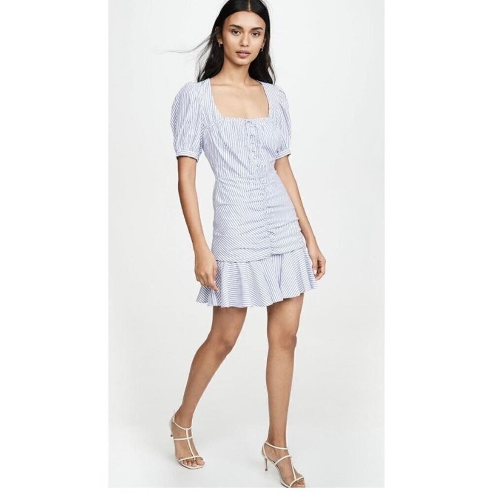 Jonathan Simkhai Blue and White Striped Mini Dress